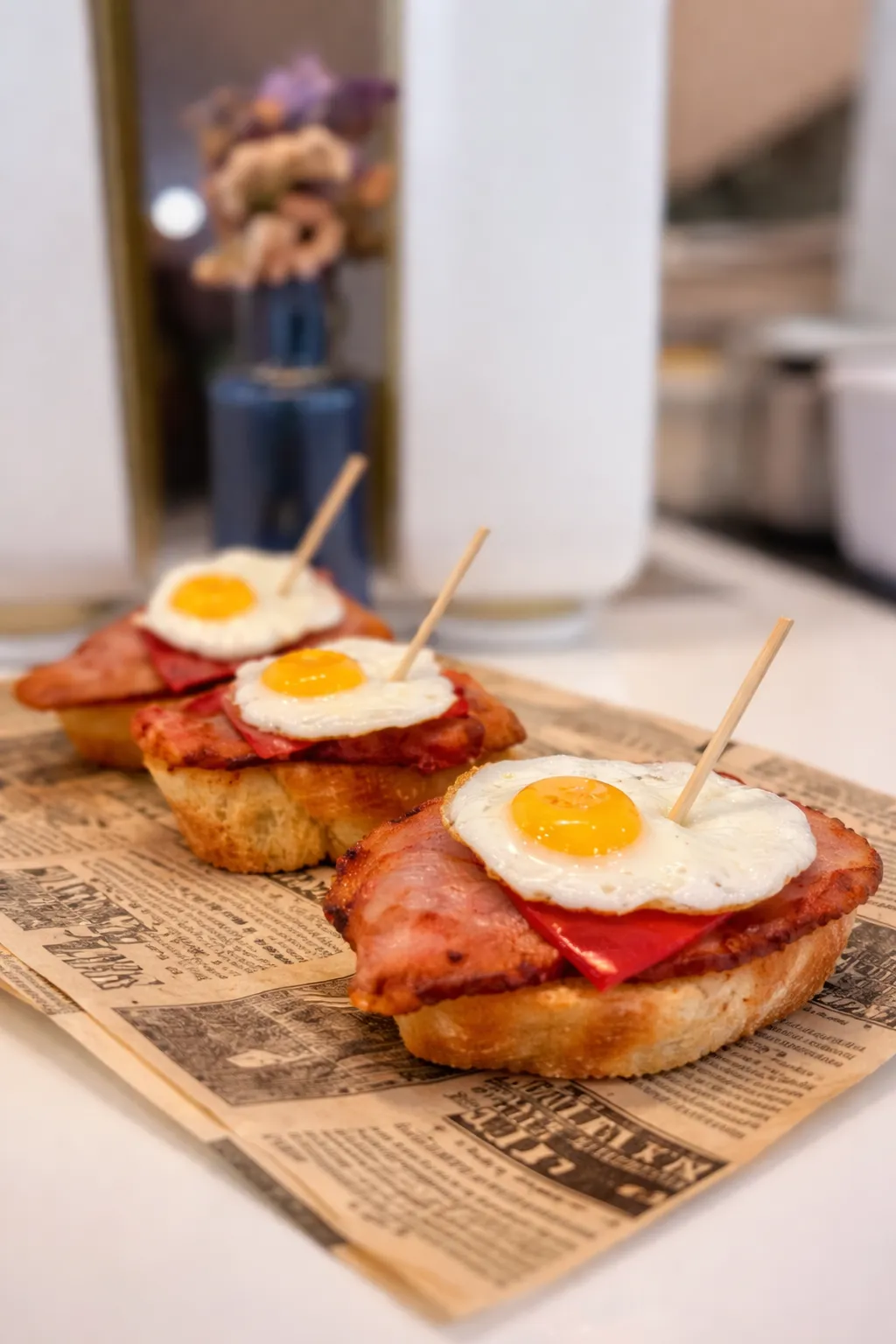 Bandeja de pinchos variados preparados para un encargo
